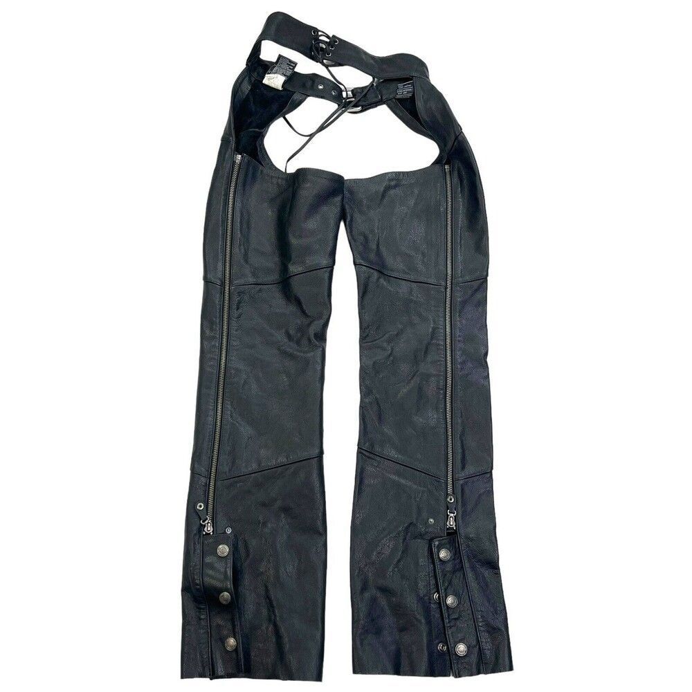 Re-Poshing✨️✨️Harley-Davidson Women's Genuine Leather Motorcycle Chaps - Picture 2 of 15